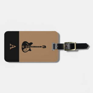 Monogram Travel Music Electric Bass Guitar Luggage Tag