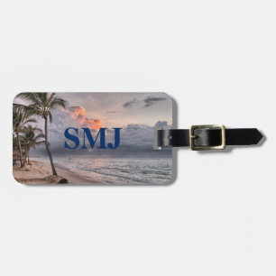 Monogram Travel Ocean, Beach, and Palm Trees Luggage Tag