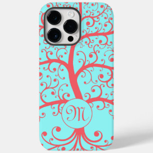 Monogram Tree of Life Retro Minimalist Pink Pastel Case-Mate iPhone 14 Pro Max Case