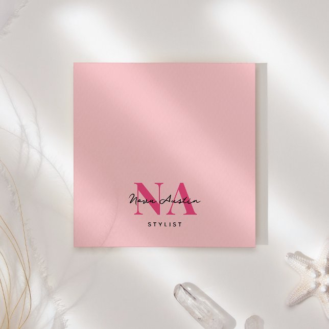 Monogram Trendy Aesthetic Hot Pink Personalised Post-it Notes (Creator Uploaded)
