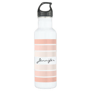 Monogram Trendy Coral Pastel Water Bottle