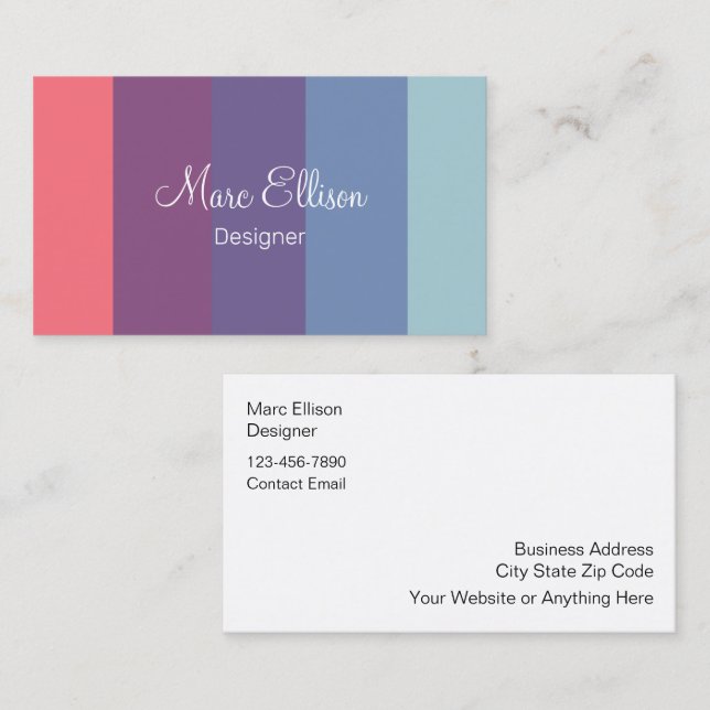 Monogram Trendy Designer Business Cards  (Front/Back)