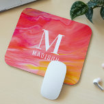 Monogram Trendy Modern Girly Chic Abstract Stylish Mouse Mat<br><div class="desc">Monogram Trendy Modern Girly Chic Abstract Stylish Mouse Pad features an abstract pattern in pink,  purple,  orange and yellow with your monogram and name in the centre. Designed for you by Evco Studio www.zazzle.com/store/evcostudio</div>