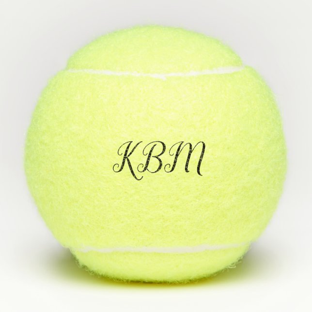 Monogram Triple Initial Script Tennis Balls (Front)