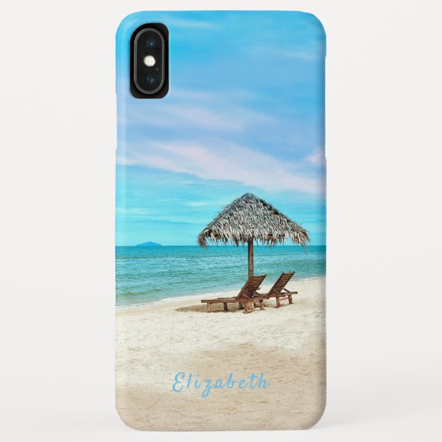 Monogram Tropical Beach Scene Case-Mate iPhone Case (Back)