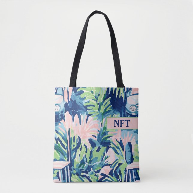 Monogram Tropical Floral Golf Tote Bag (Front)