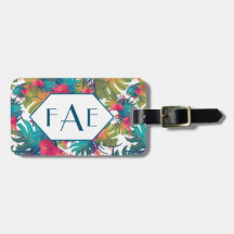 Monogram Tropical Floral Luggage Tag