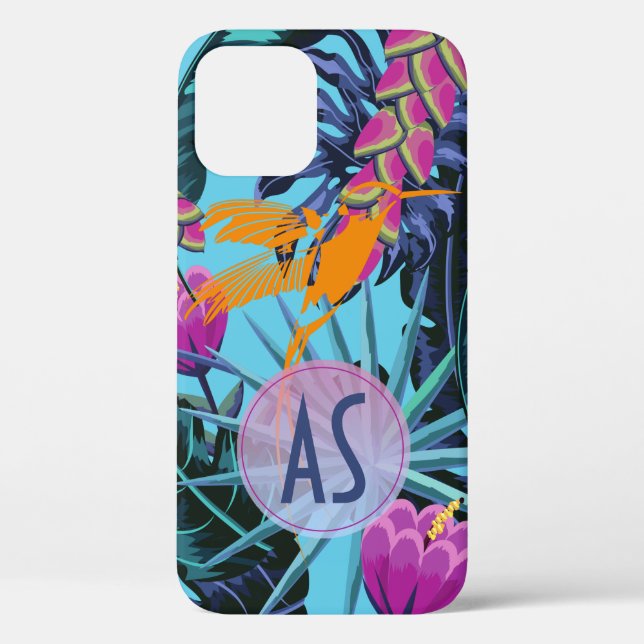 Monogram Tropical Foliage Hummingbird Case-Mate iPhone Case (Back)