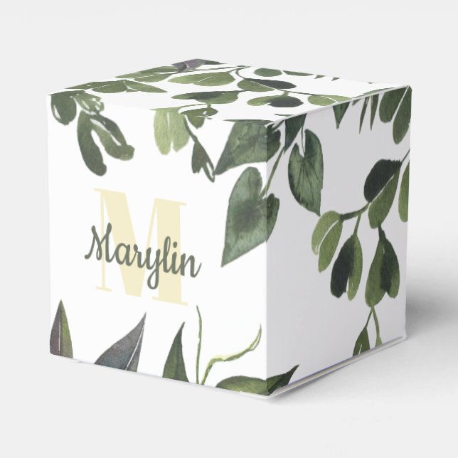 Monogram Tropical Foliage Minimal design Favour Box (Back Side)