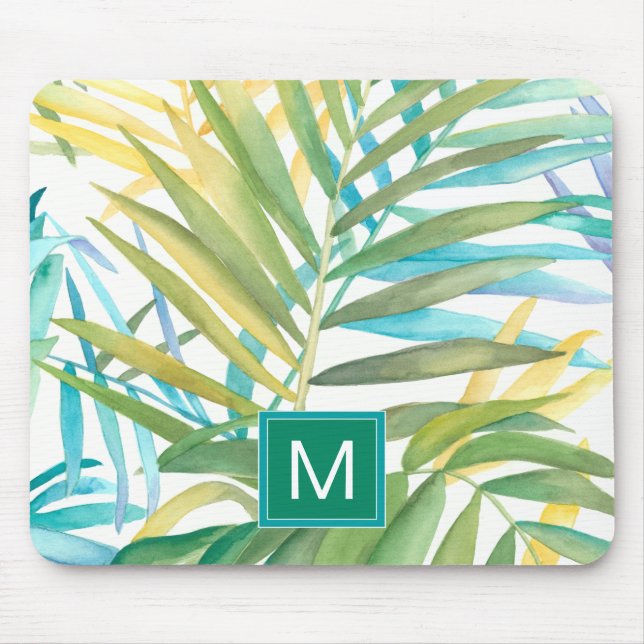 Monogram | Tropical Palm Leaves Mouse Mat (Front)