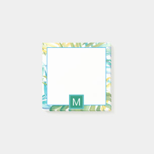 Monogram Tropical Palm Leaves Post-it Notes