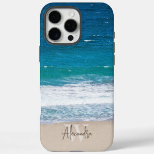 Monogram Tropical Sandy Beach Personalised iPhone 16 Pro Max Case