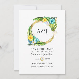Monogram Tropical Summer Beach Save The Date