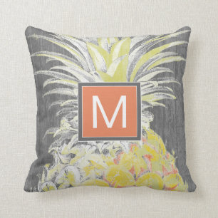 Monogram Tropical Yellow Pinneapple Cushion