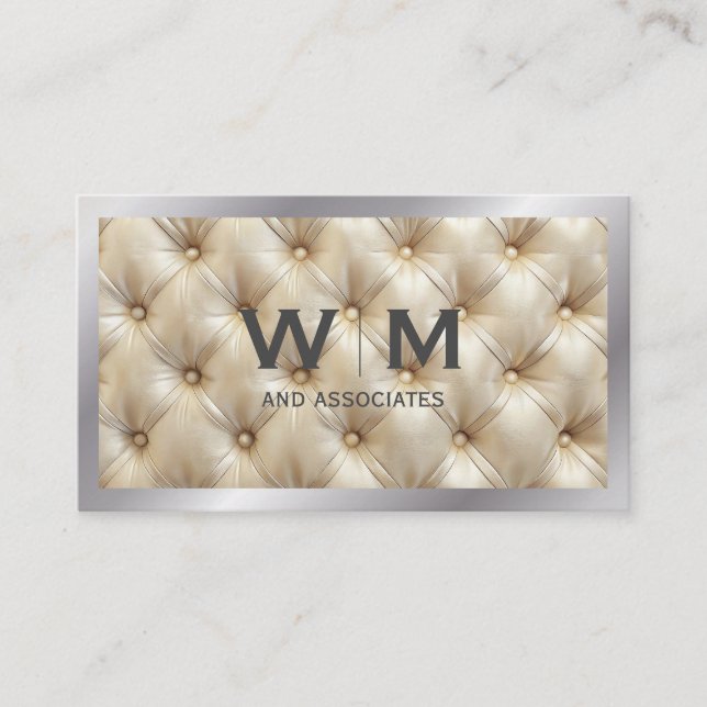 Monogram | Tufted Fabric Padding Business Card (Front)