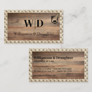 Monogram   Tufted Textile   Wood Business Card