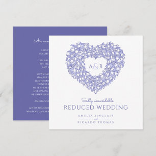 monogram tulips heart reduced wedding announcement