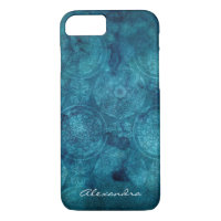 Monogram Turquoise Mandala Watercolor Pattern
