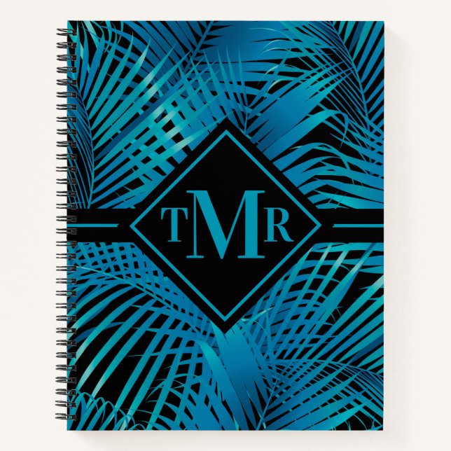 Monogram Turquoise Palm Notebook (Front)