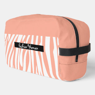Monogram Turquoise Striped Zebra Pattern Trendy Dopp Kit