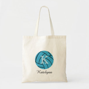 Monogram Turquoise Volleyball Tote Bag