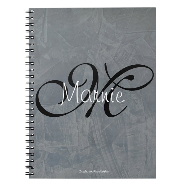 Monogram Tuscan Slate Faux Finish Notebook (Front)