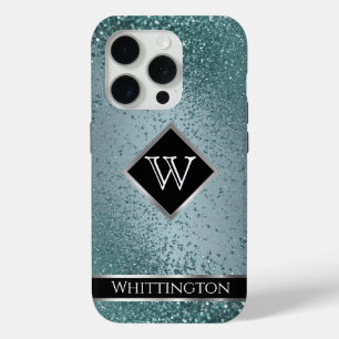 Monogram Twinkle Ombre - Teal iPhone 15 Pro Case