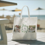Monogram Two Photos | Personalised Greenery Frame Tote Bag<br><div class="desc">Monogram Two Photos | Personalised Greenery Frame</div>