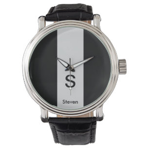 Monogram Two Tone Modern Black and Light Grey Watch