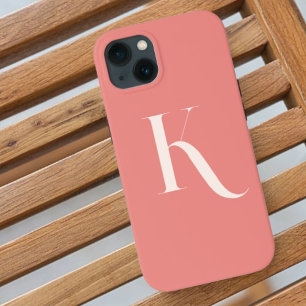 Monogram Typography Blush Pink Feminine Girly  iPhone 13 Case