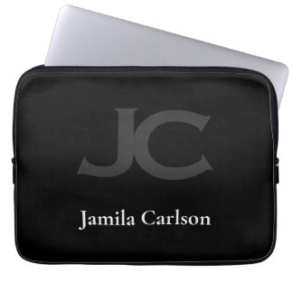 monogram typography minimal laptop sleeve