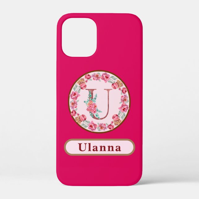 Monogram U Floral Custom Case-Mate iPhone Case (Back)