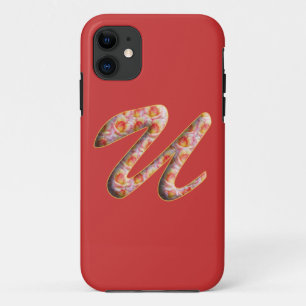 Monogram U in Roses Pattern Iphone 5 Case