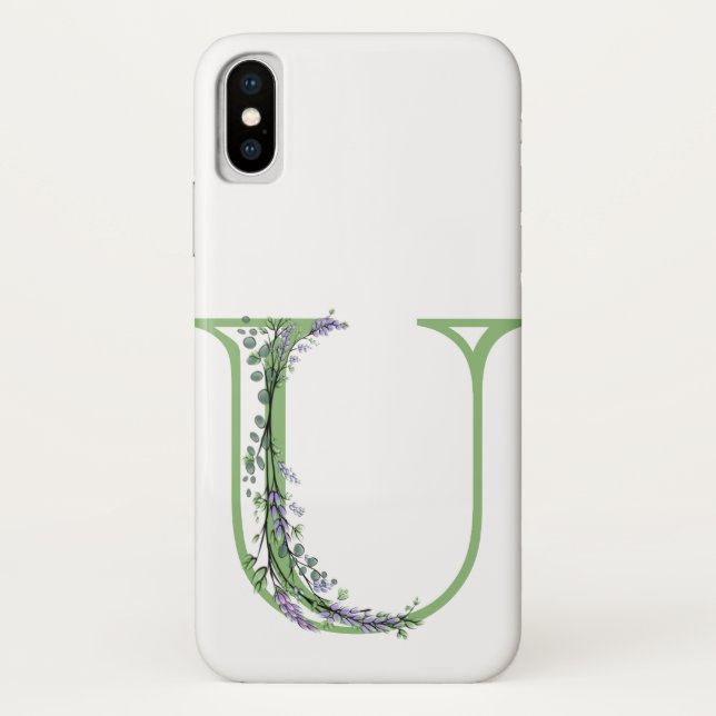 Monogram U Lavender Eucalyptus Case-Mate iPhone Case (Back)