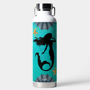 Monogram Underwater Coastal Mermaid Starfish Water Bottle