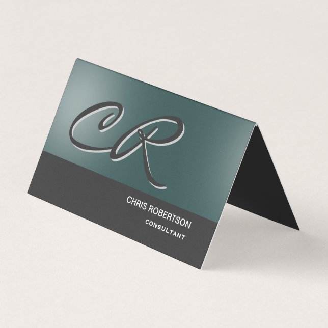 Monogram Unique Classy Consultant Business Card (Front)