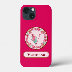 Monogram V Floral Custom iPhone 13 Mini Case