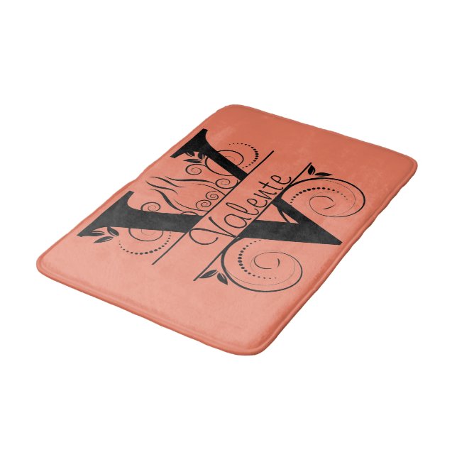 Monogram V Initial Bath, Kitchen Mat Choose Colour (Angled)