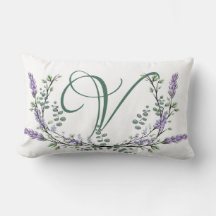 Monogram V Lavender Eucalyptus Lumbar Cushion