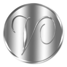 Monogram V Silver Colour Wedding Invitation Holida