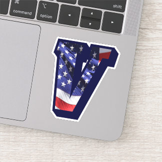 Monogram V USA Flag Font