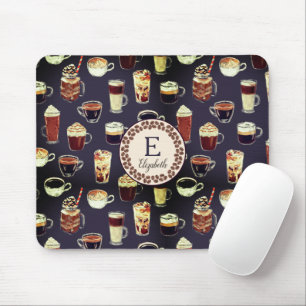 Monogram Venti Coffee Lover Fall Dark Purple Mouse Mat