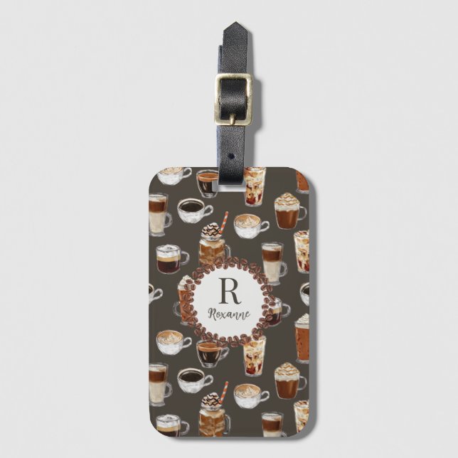 Monogram Venti Coffee Lover Luggage Tag (Front Vertical)