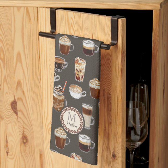 Monogram Venti Coffee Lover Tea Towel (Thirds Fold)