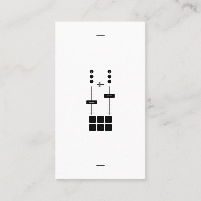 Monogram | Vertical  | DJ Logo | Black and White Business Card (Front)