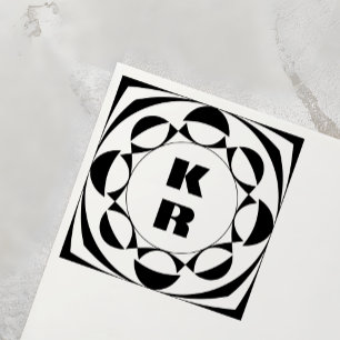 Monogram Vertical Initials Self-Inking Stamp