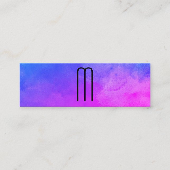 Monogram Vibrant Colours Mini Business Card (Front)