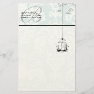 Monogram Vintage Bird Cage Stationery