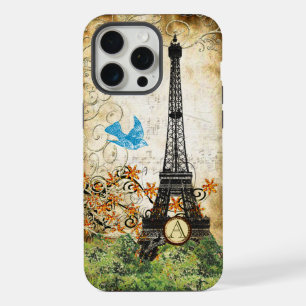 Monogram Vintage Bird Eiffel Tower iPhone 15 Pro Max Case