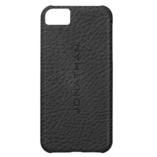 Monogram Vintage Black Leather Texture iPhone 5C Case